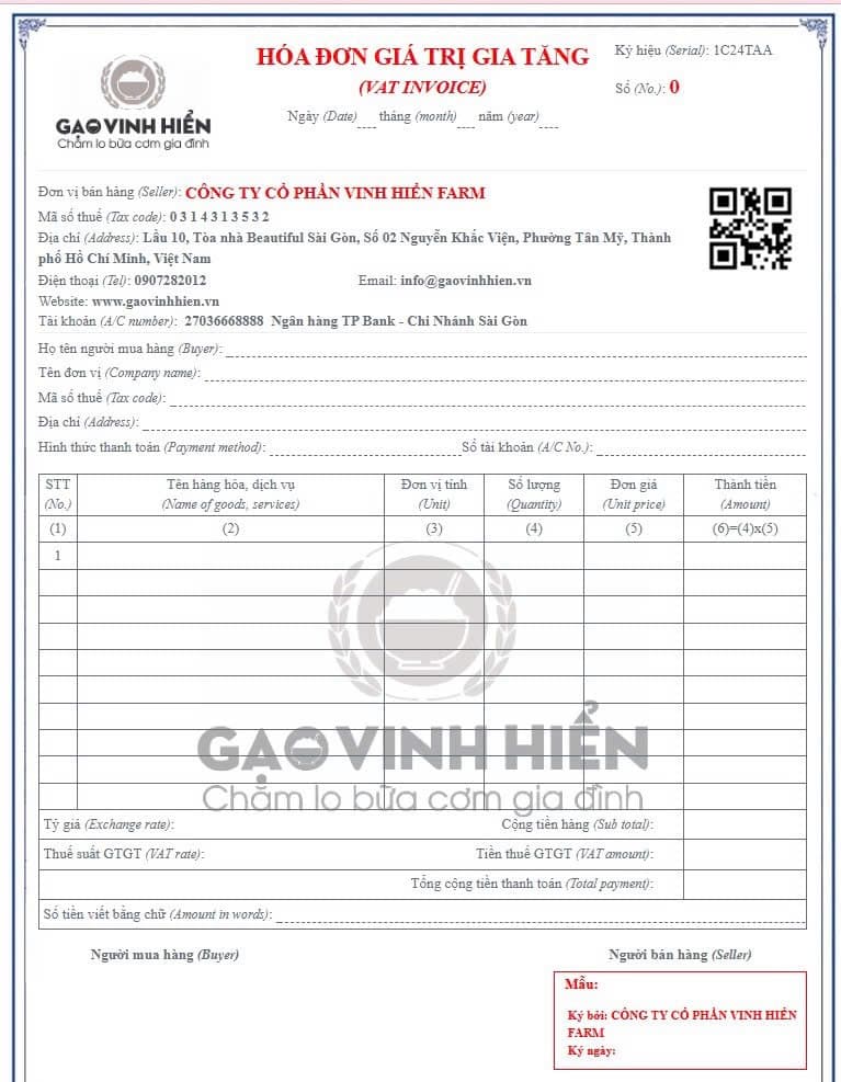 Xuất hoá đơn VAT đầy đủ