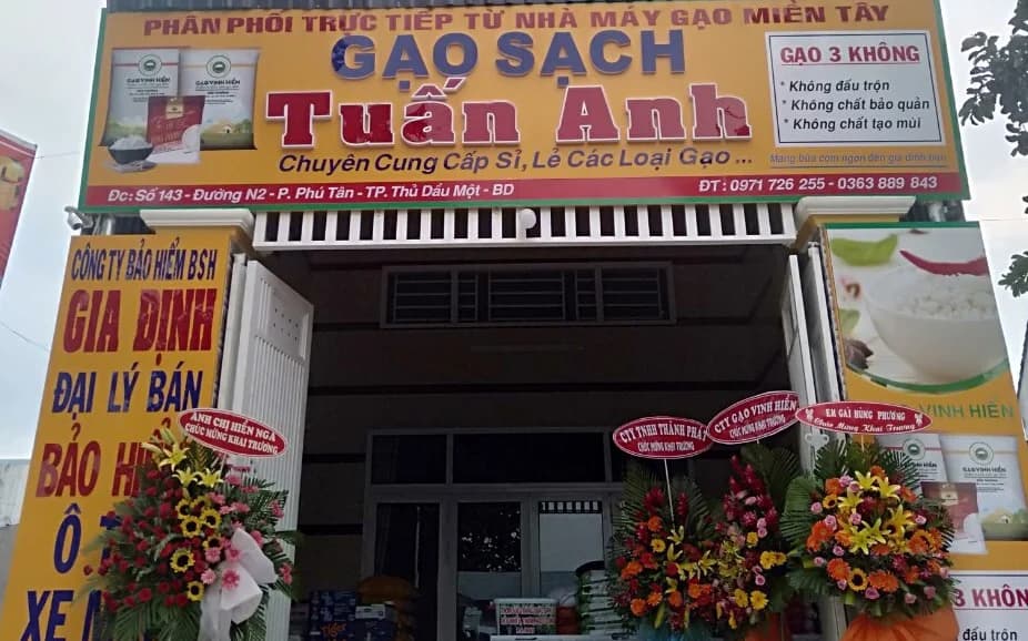 Đại lý gạo Vinh Hiển - Gạo sạch Tuấn Anh tại Thủ Dầu Một