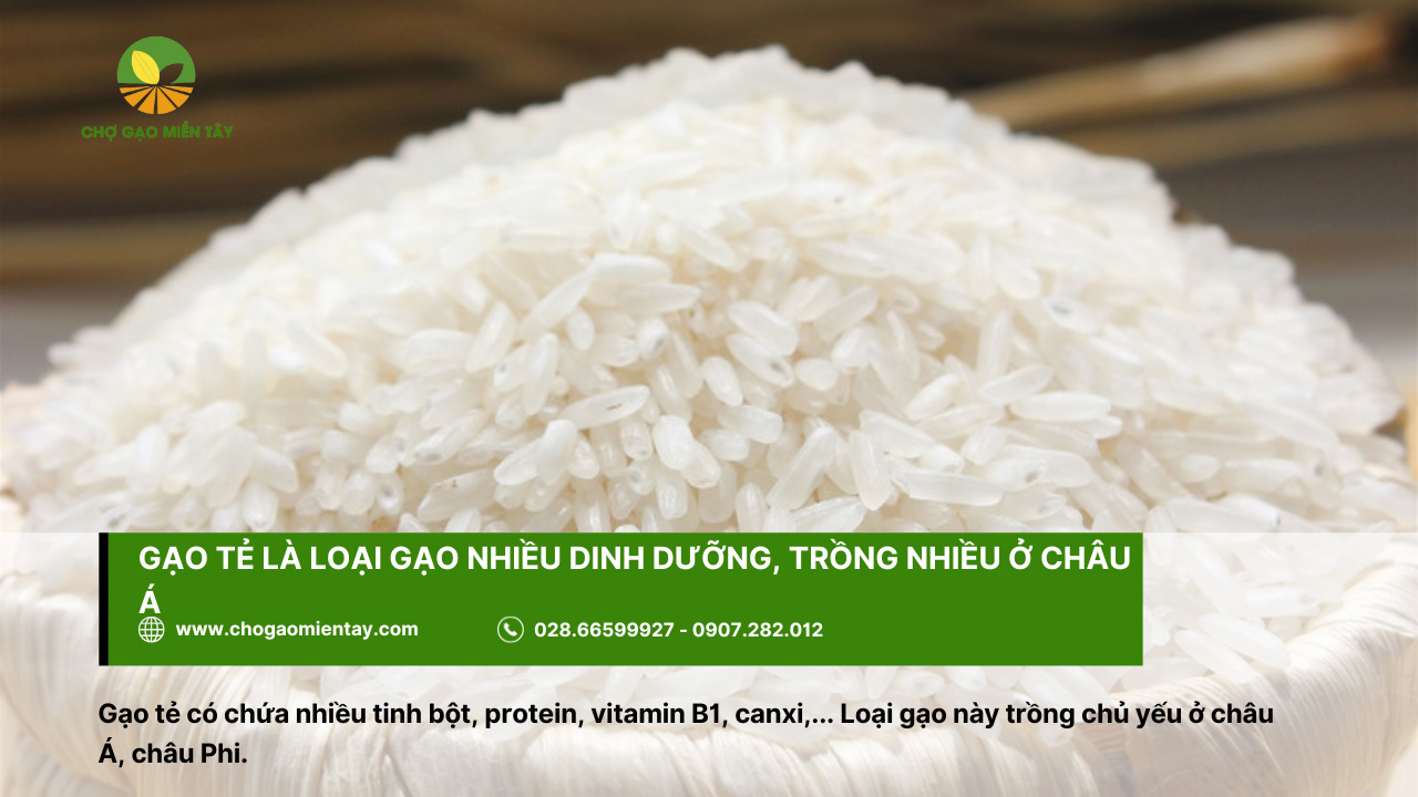 Gạo tẻ là loại gạo có nhiều chất dinh dưỡng, trồng nhiều ở châu Á