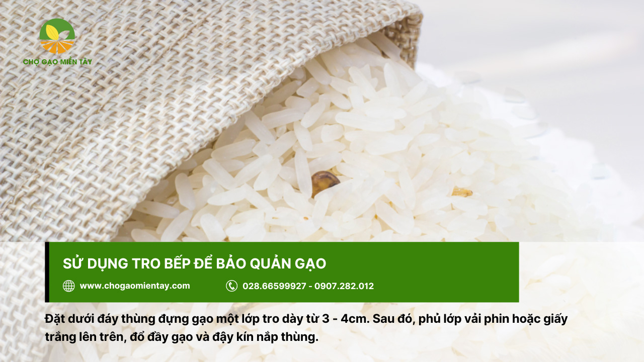 Sử dụng tro bếp để bảo quản gạo, tránh tình trạng bị mọt