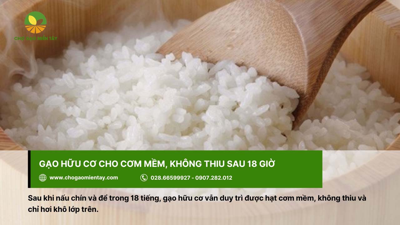 Gạo hữu cơ khi nấu sẽ cho cơm mềm