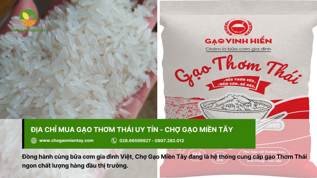 Chợ Gạo Miền Tây cung cấp gạo Thơm Thái chất lượng