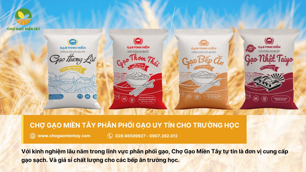 Đơn vị cung cấp gạo cho trường học chất lượng - Chợ Gạo Miền Tây