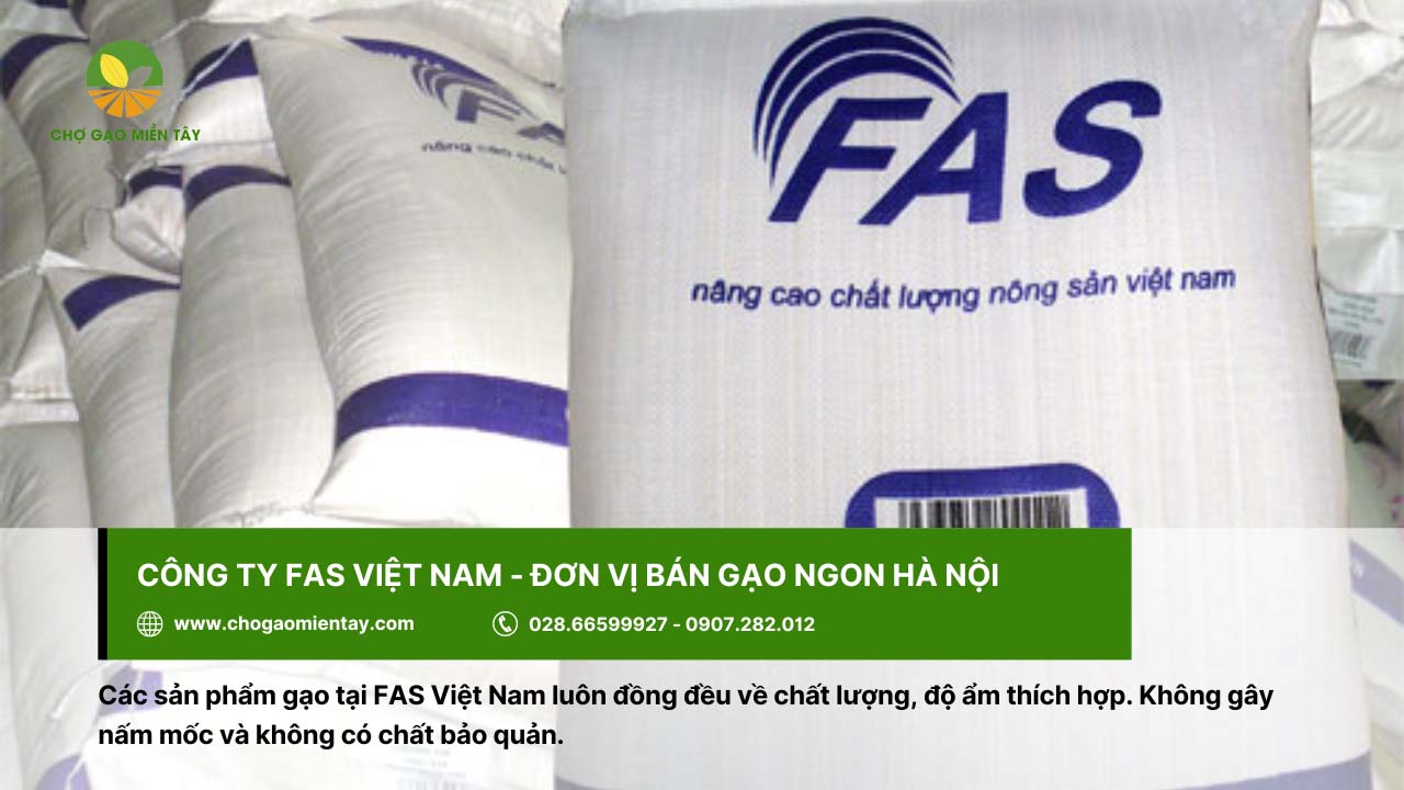 Công ty FAS Việt Nam cung cấp gạo với chất lượng đồng đều