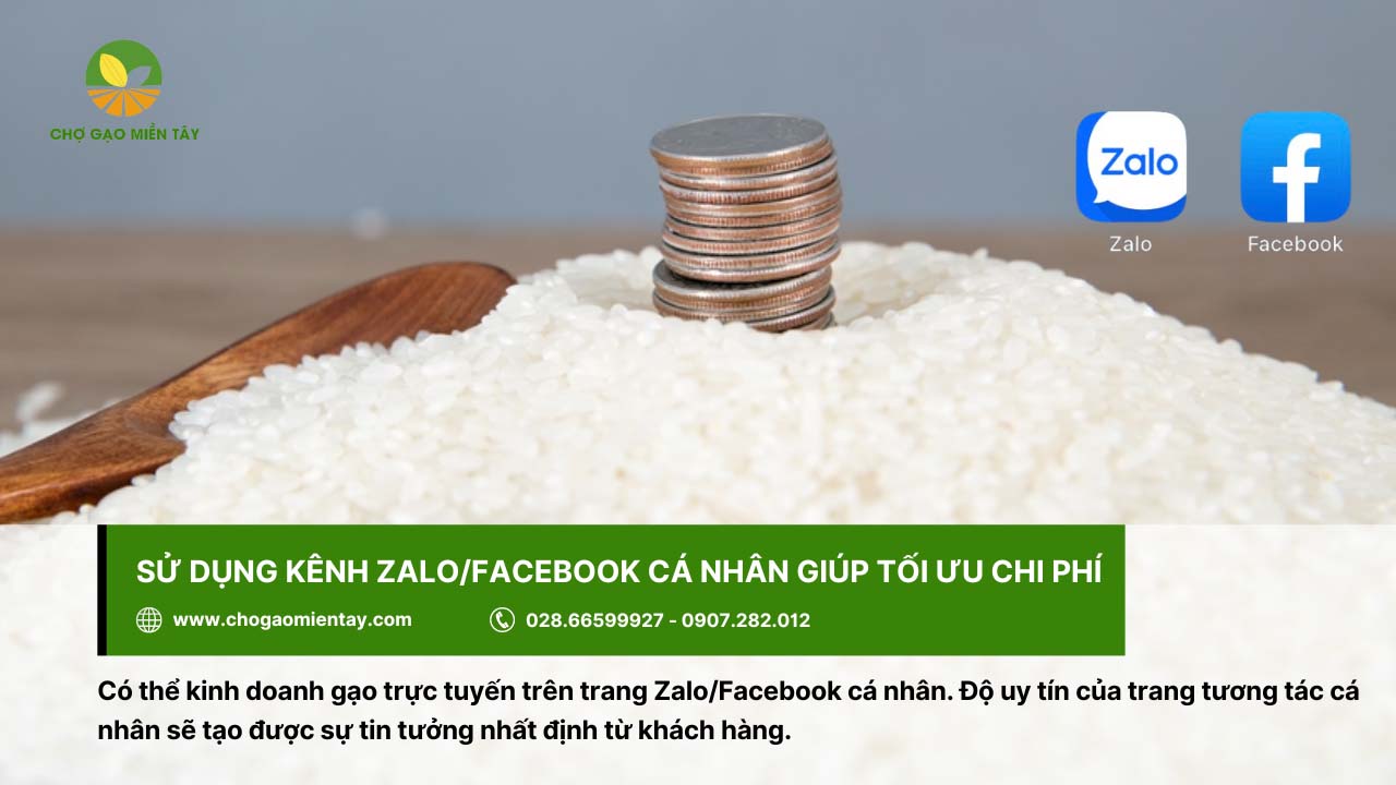 Hình thức bán gạo online trên Zalo/Facebook cá nhân