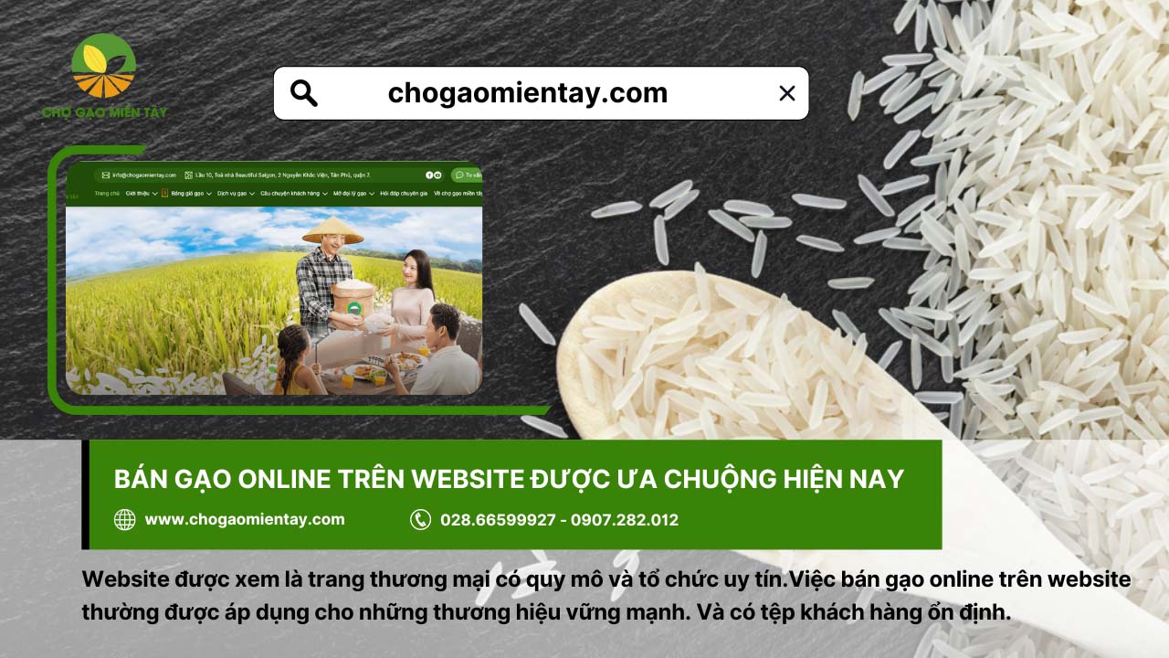 Bán gạo online trên website